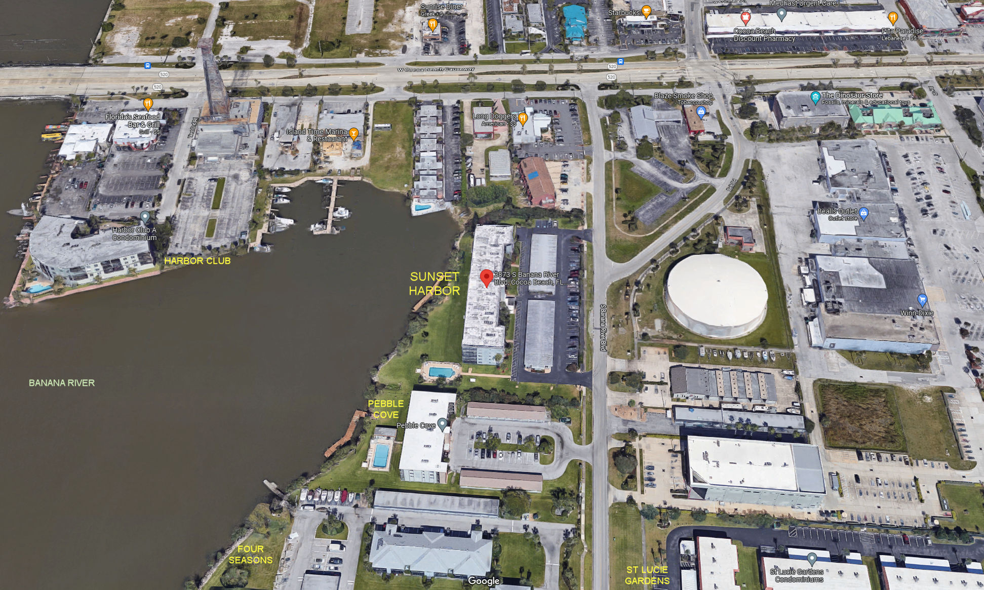 Aerial photo of Sunset Harbor