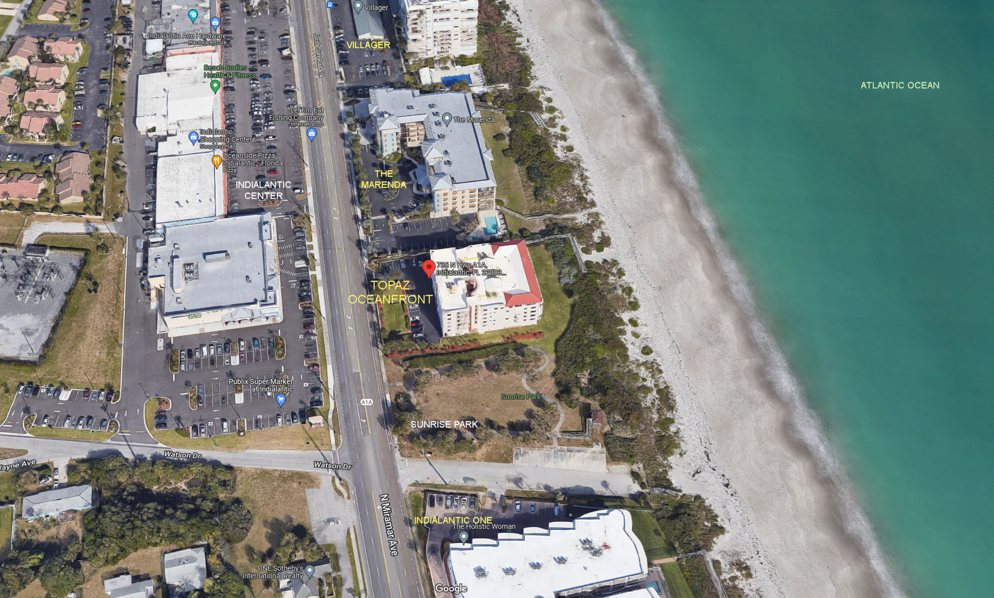 Aerial photo of Topaz Oceanfront