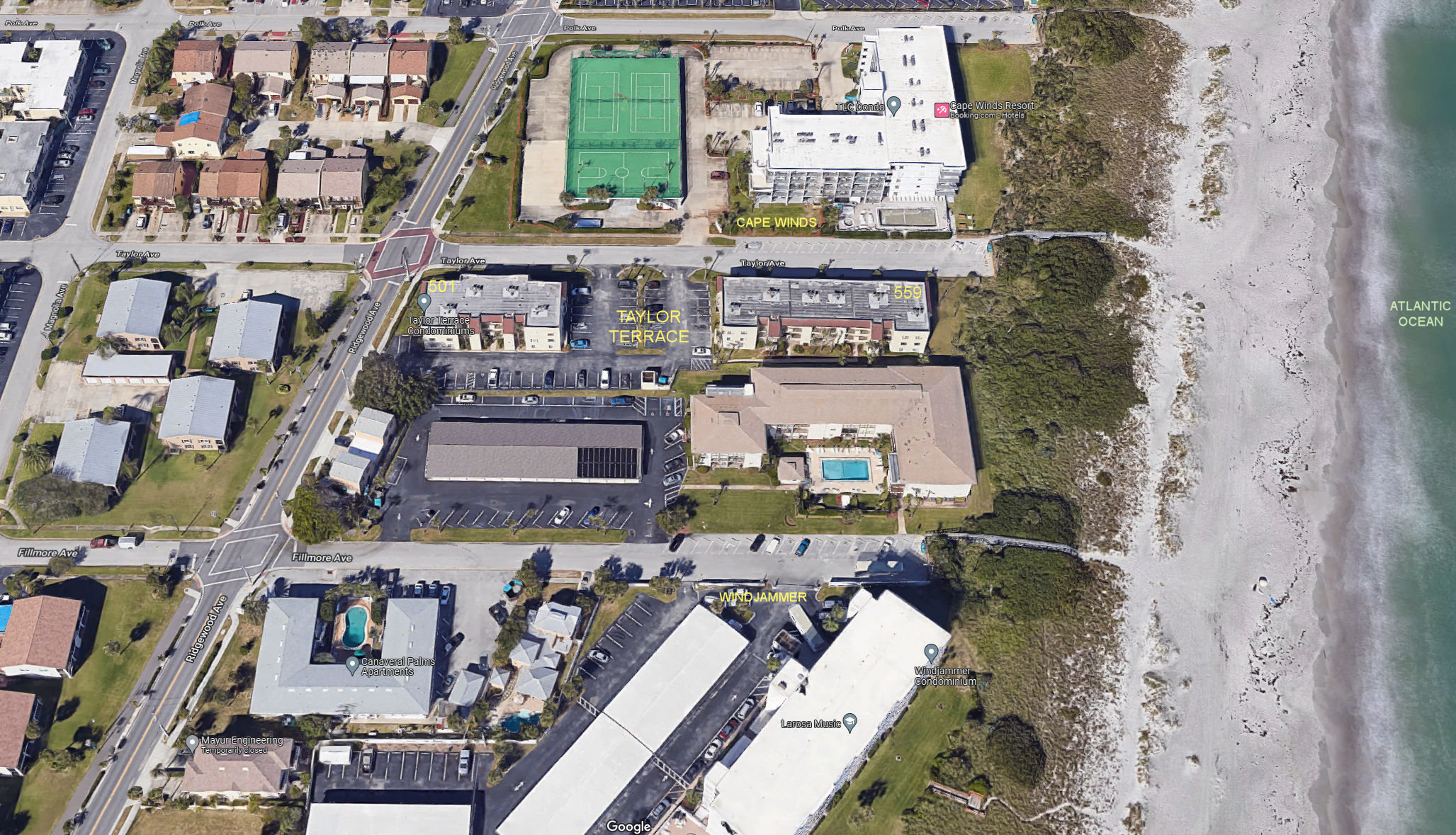 Aerial photo of Taylor Terrace