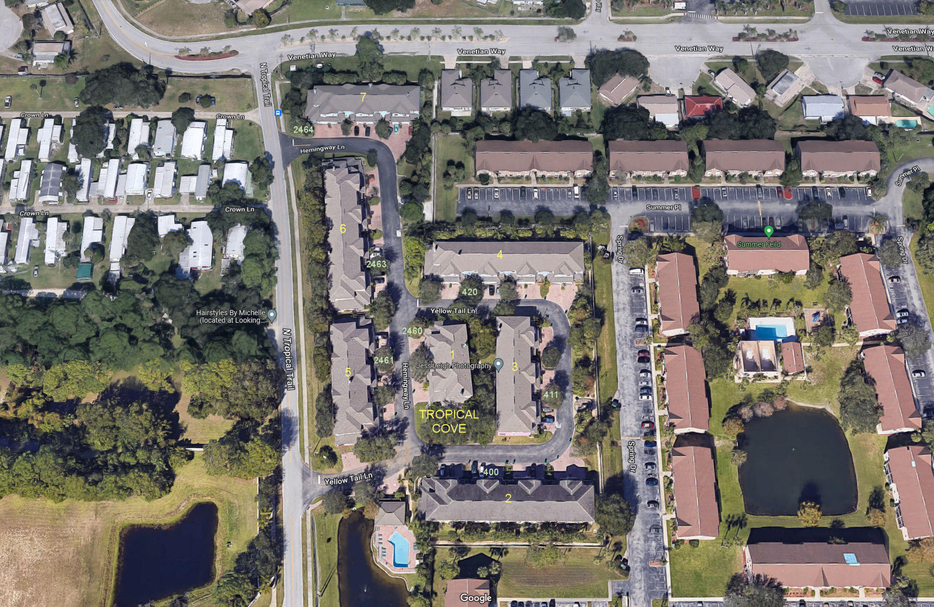 Aerial photo of Tropical Cove