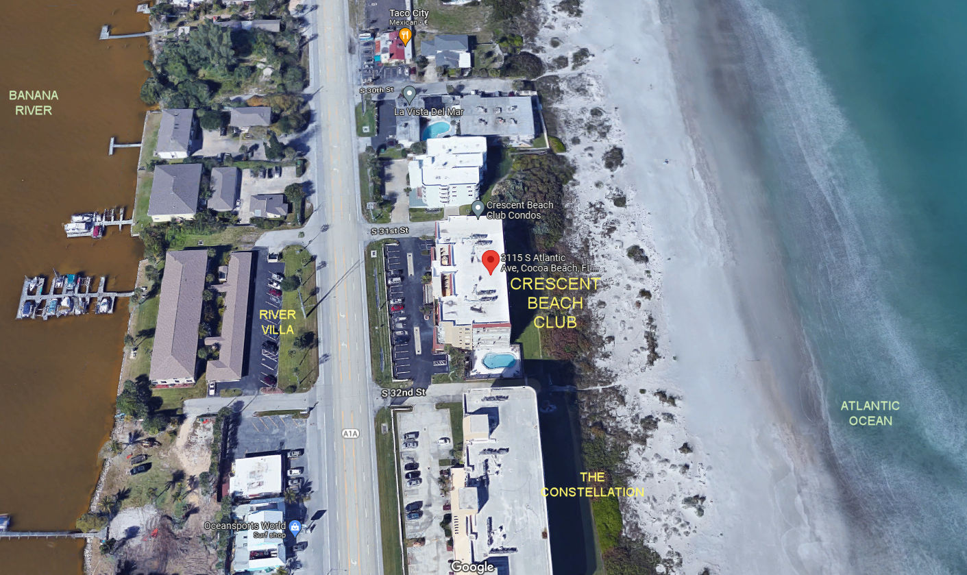 Aerial photo of Crescent Beach Club