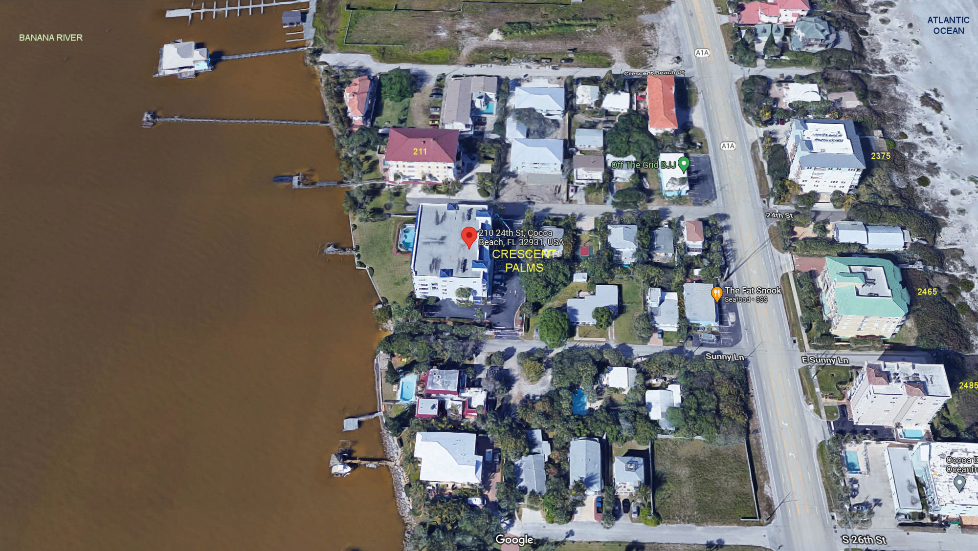 Aerial photo of Crescent Palms