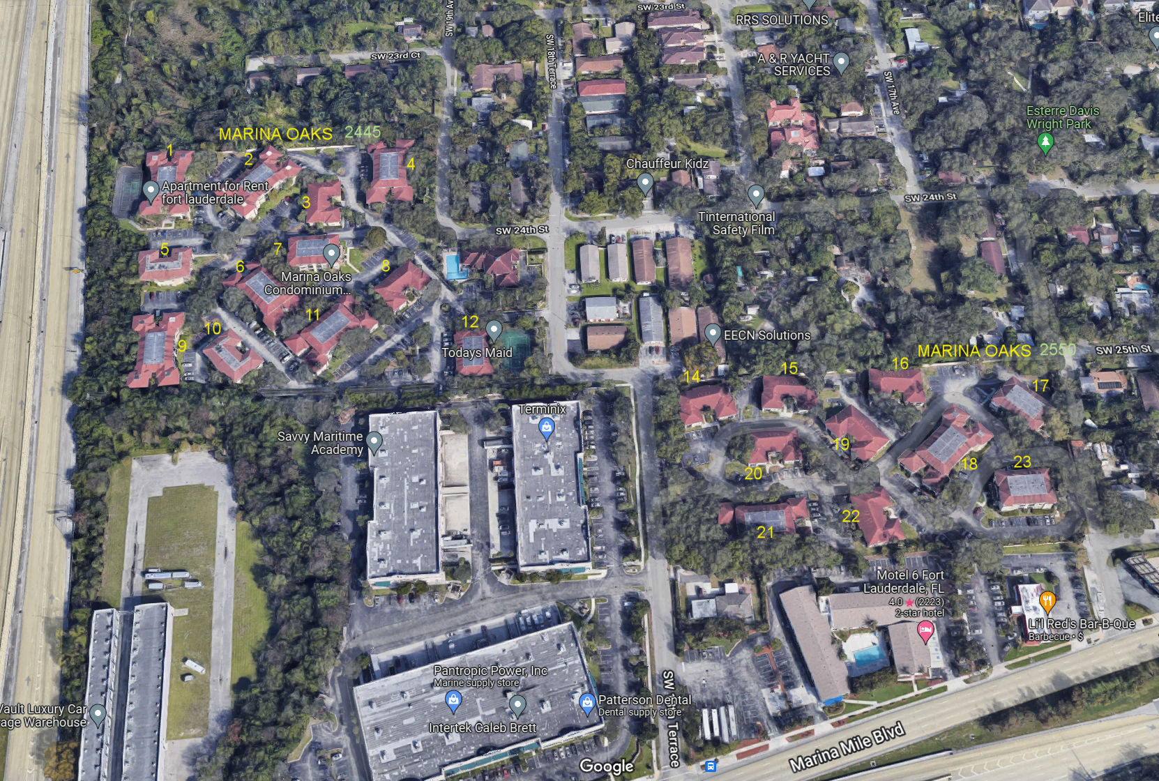 Aerial photo of Marina Oaks