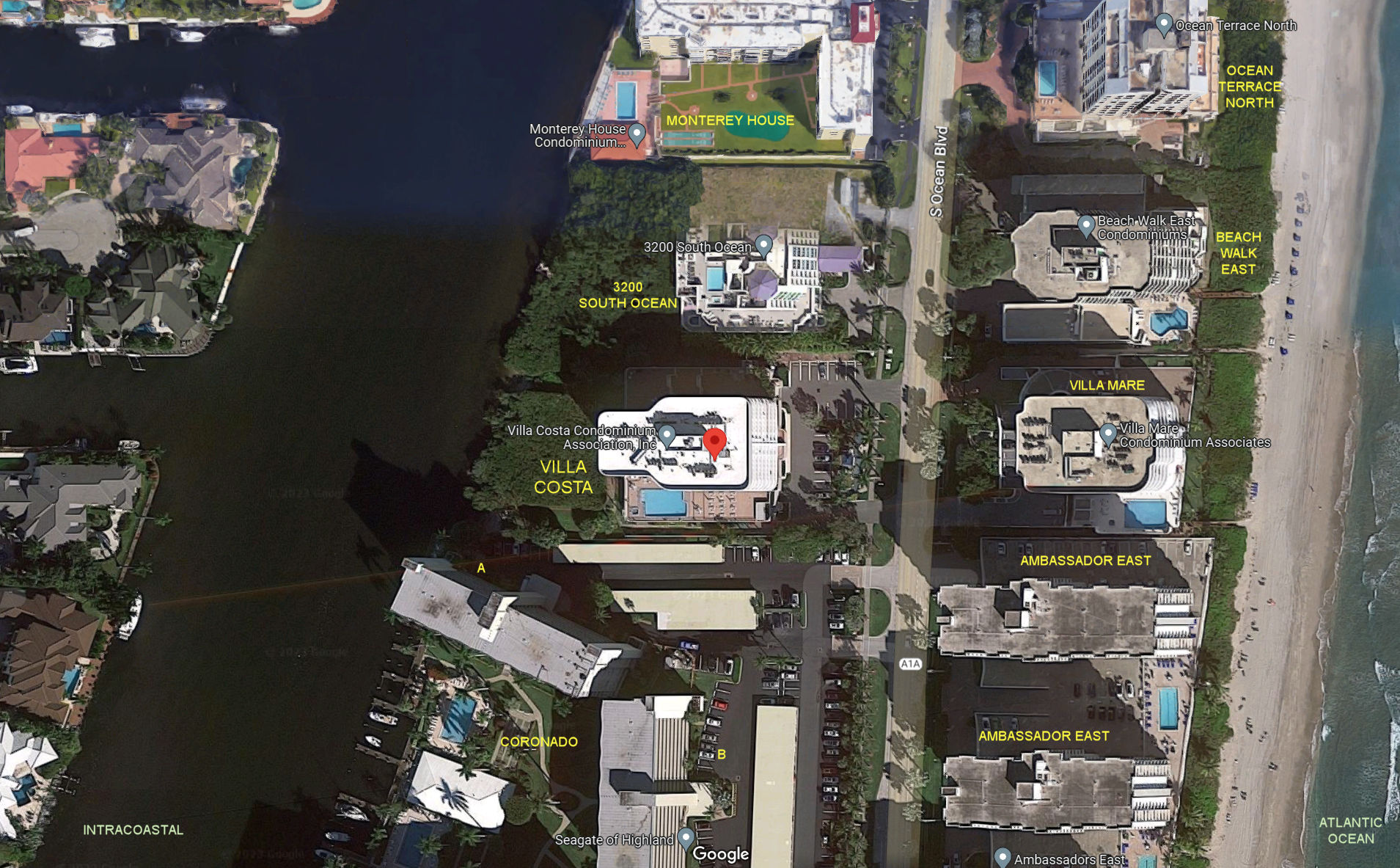 Aerial photo of Villa Costa