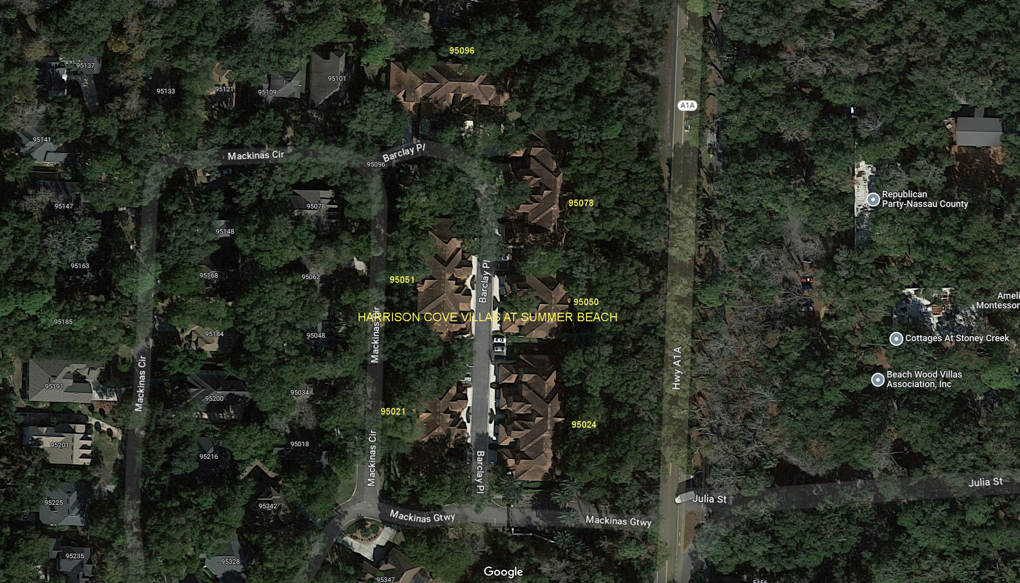 Aerial photo of Harrison Cove Villas at Summer Beach