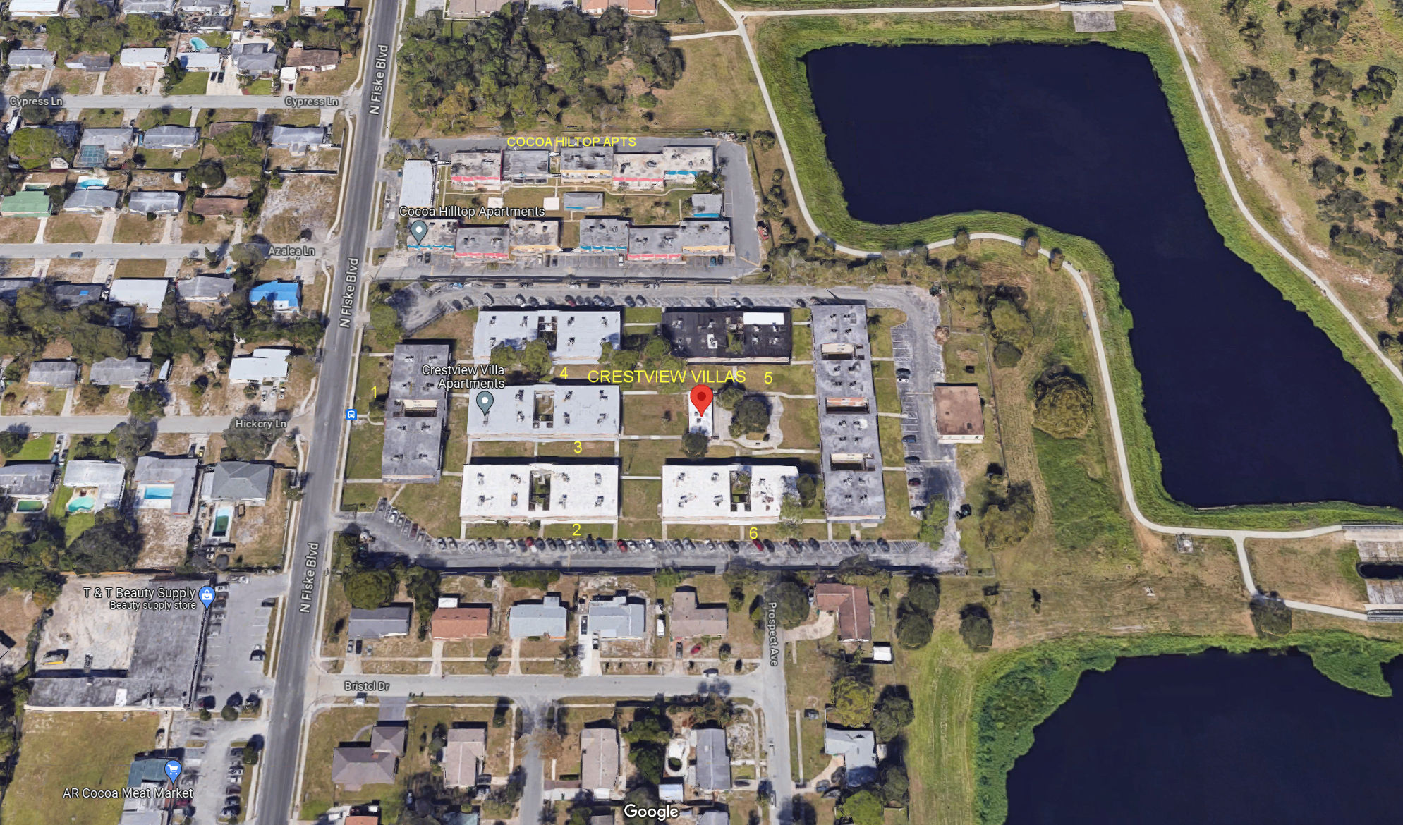 Aerial photo of Crestview Villas (100 to 600)