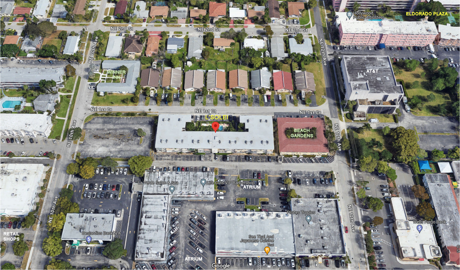 Aerial photo of L'Soleil at Hallandale Beach