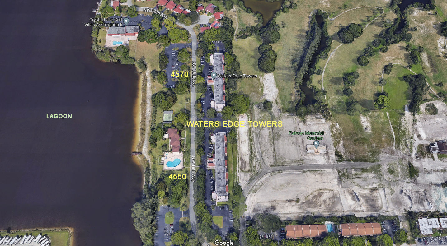 Aerial photo of Waters Edge Towers 4550&4570