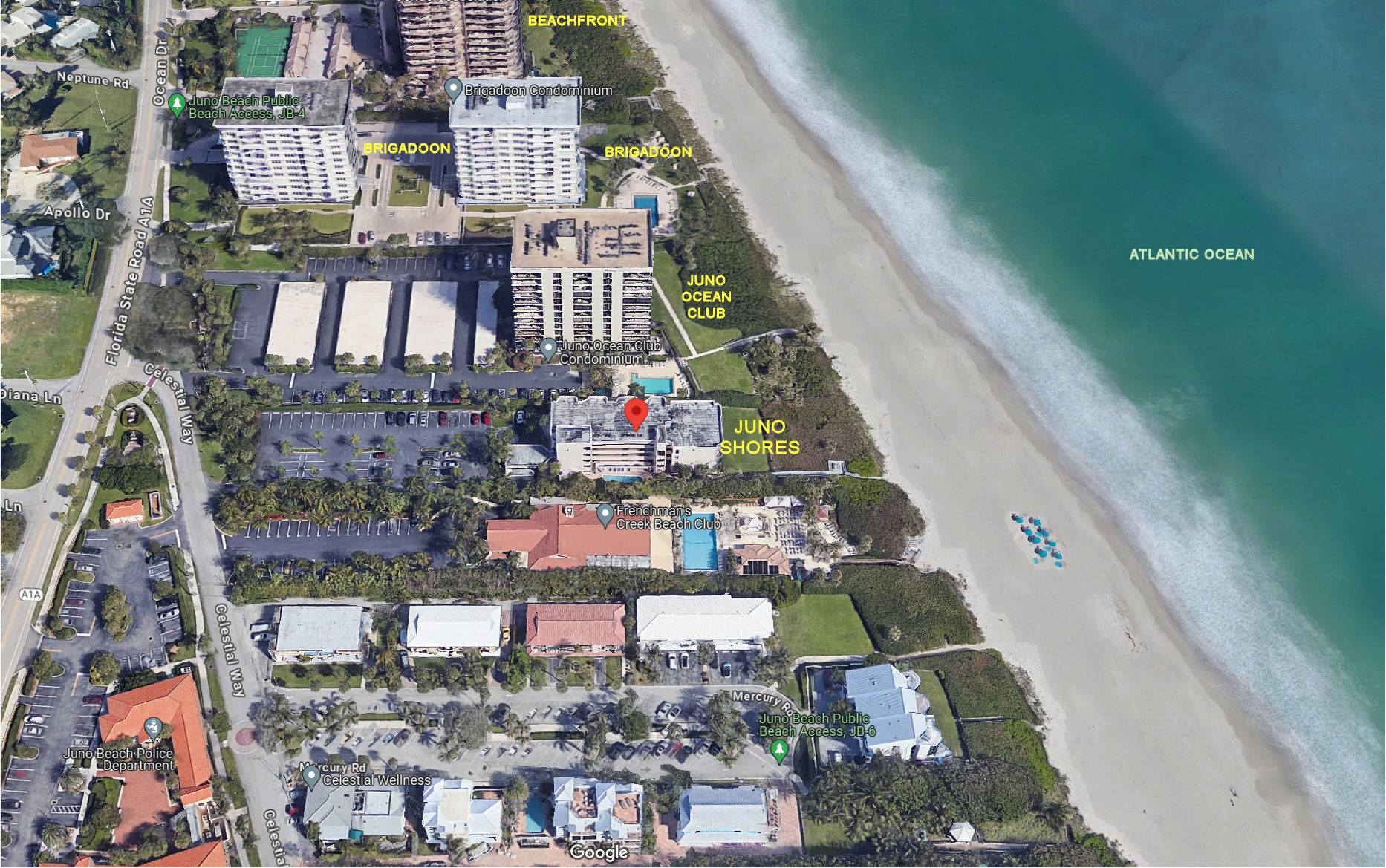 Aerial photo of Juno Shores