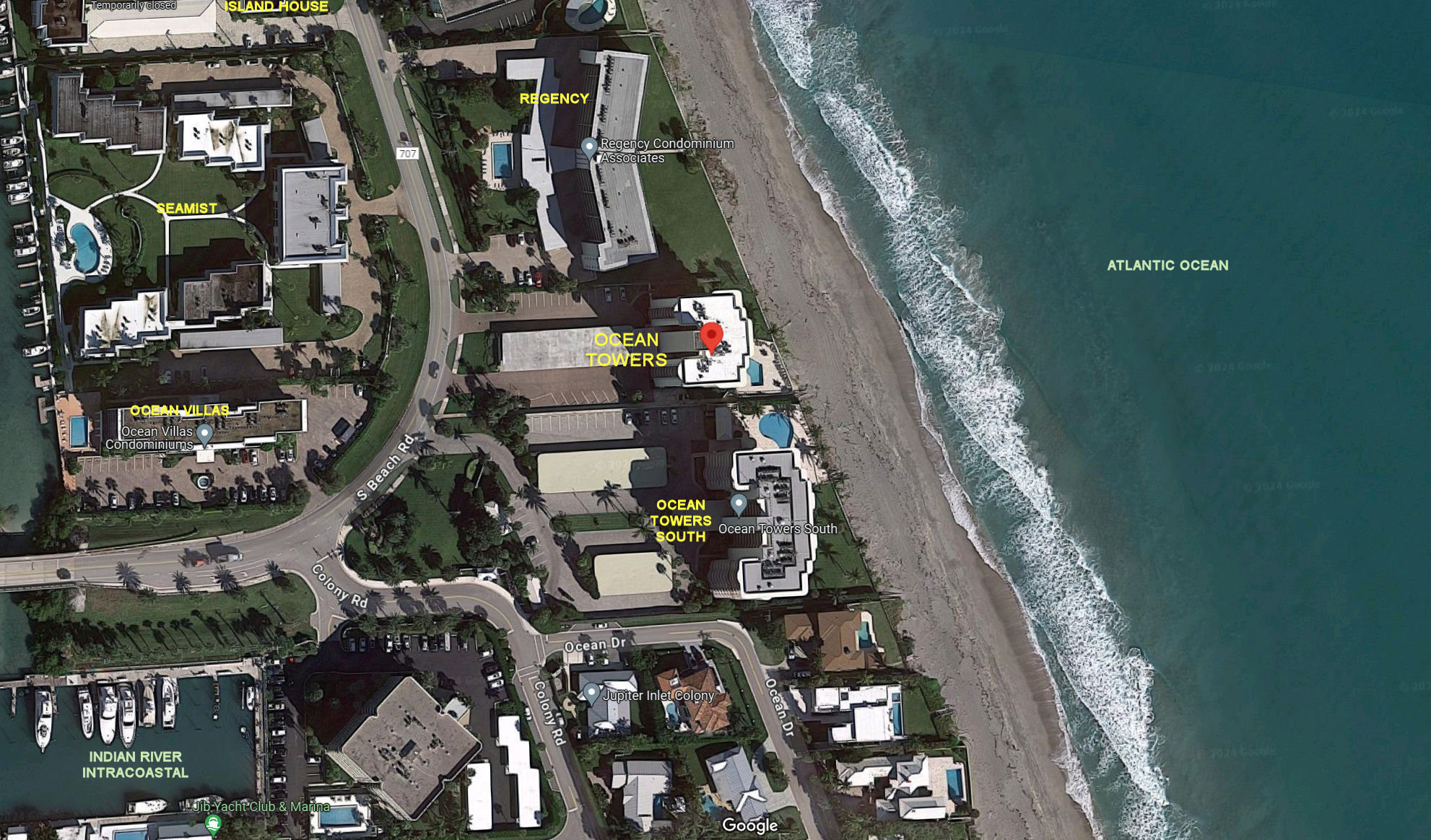 Aerial photo of Ocean Towers