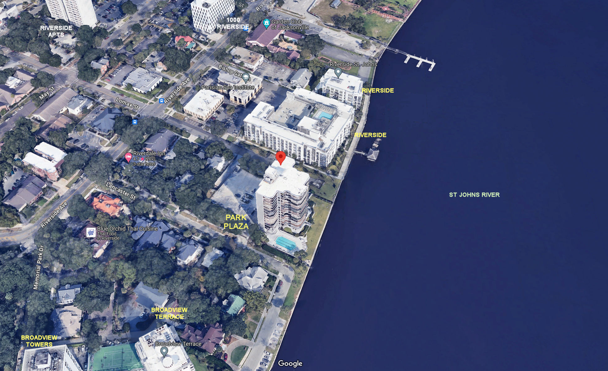 Aerial photo of Park Plaza