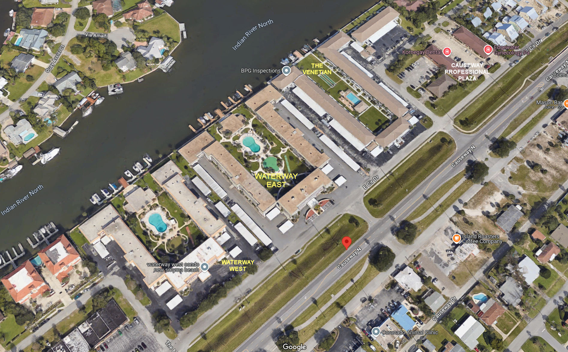 Aerial photo of Waterway East