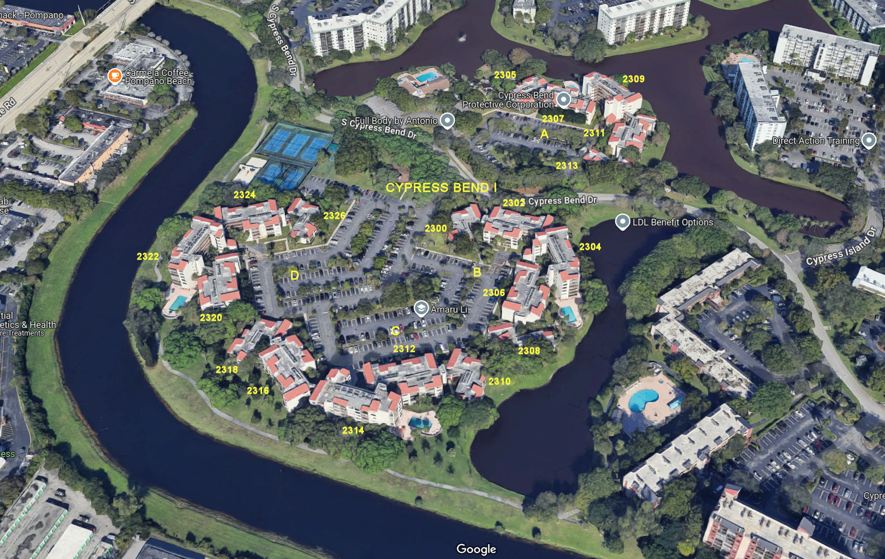 Aerial photo of Cypress Bend I A