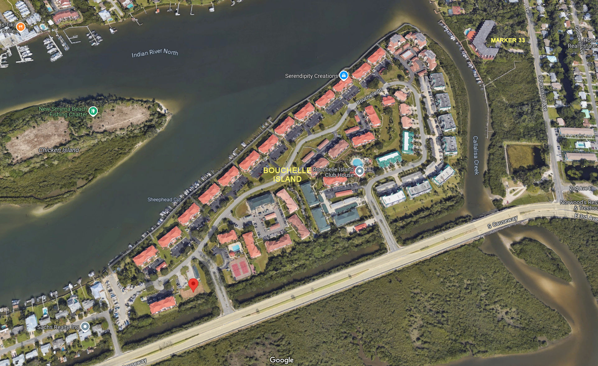 Aerial photo of Bouchelle Island