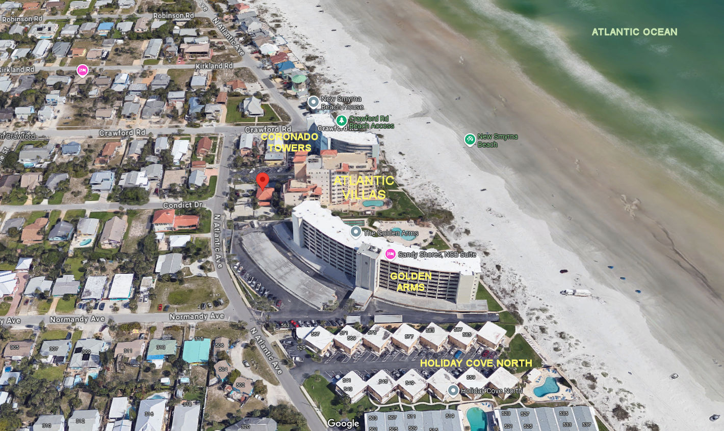 Aerial photo of Atlantic Villas