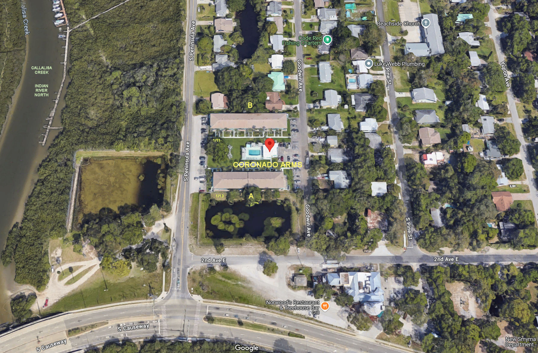 Aerial photo of Coronado Arms