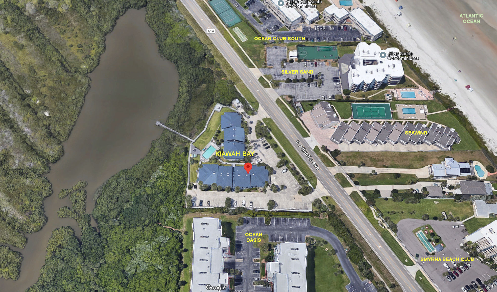 Aerial photo of Kiawah Bay