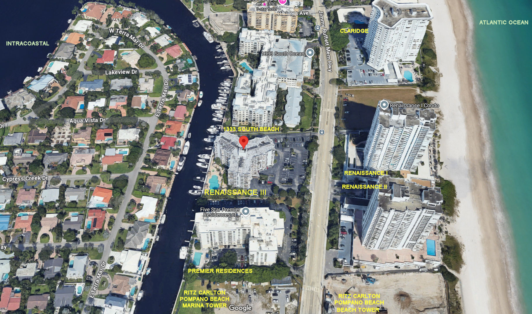 Aerial photo of Renaissance Pompano Beach 3