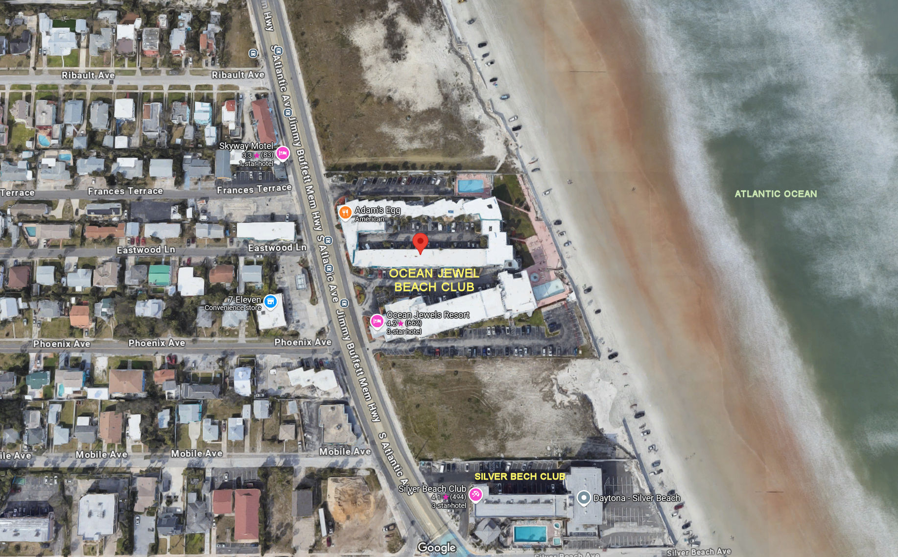 Aerial photo of Ocean Jewels Beach Club