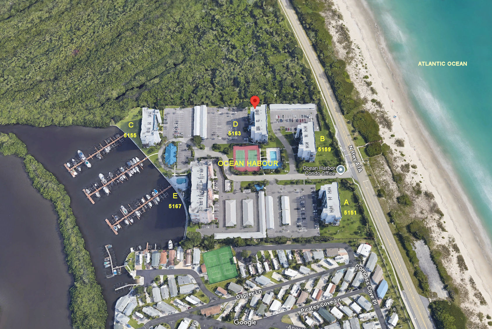 Aerial photo of Ocean Harbour A B C&D