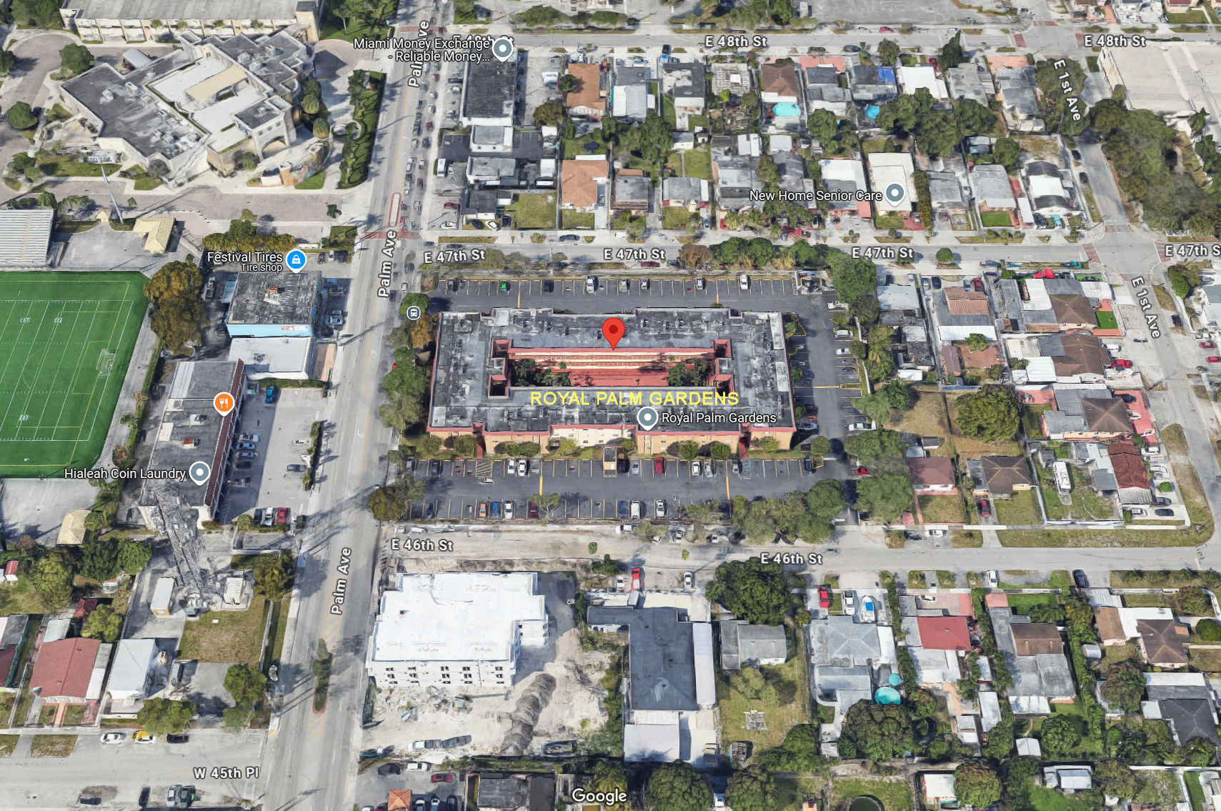 Aerial photo of Royal Palm Gardens