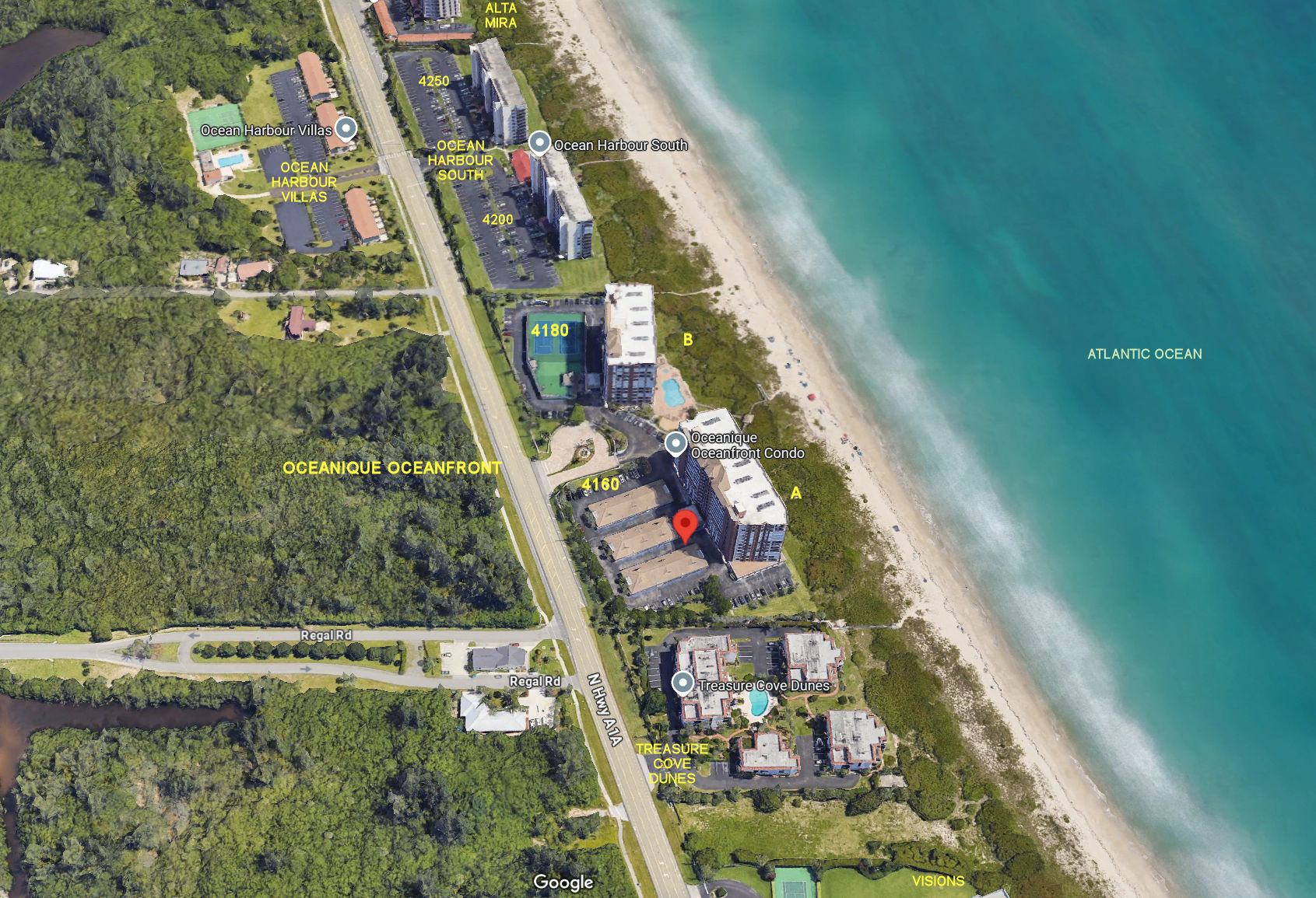 Aerial photo of Oceanique Oceanfront 4160&4180