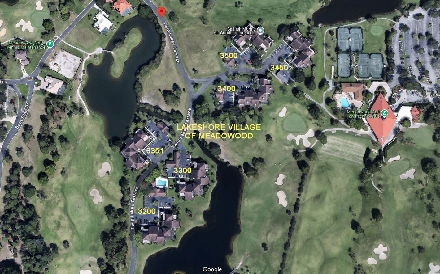 Aerial photo of Lakeshore Village of Meadowood