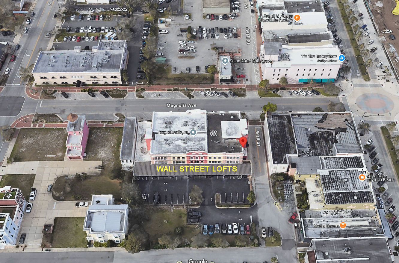 Aerial photo of Wall Street Lofts