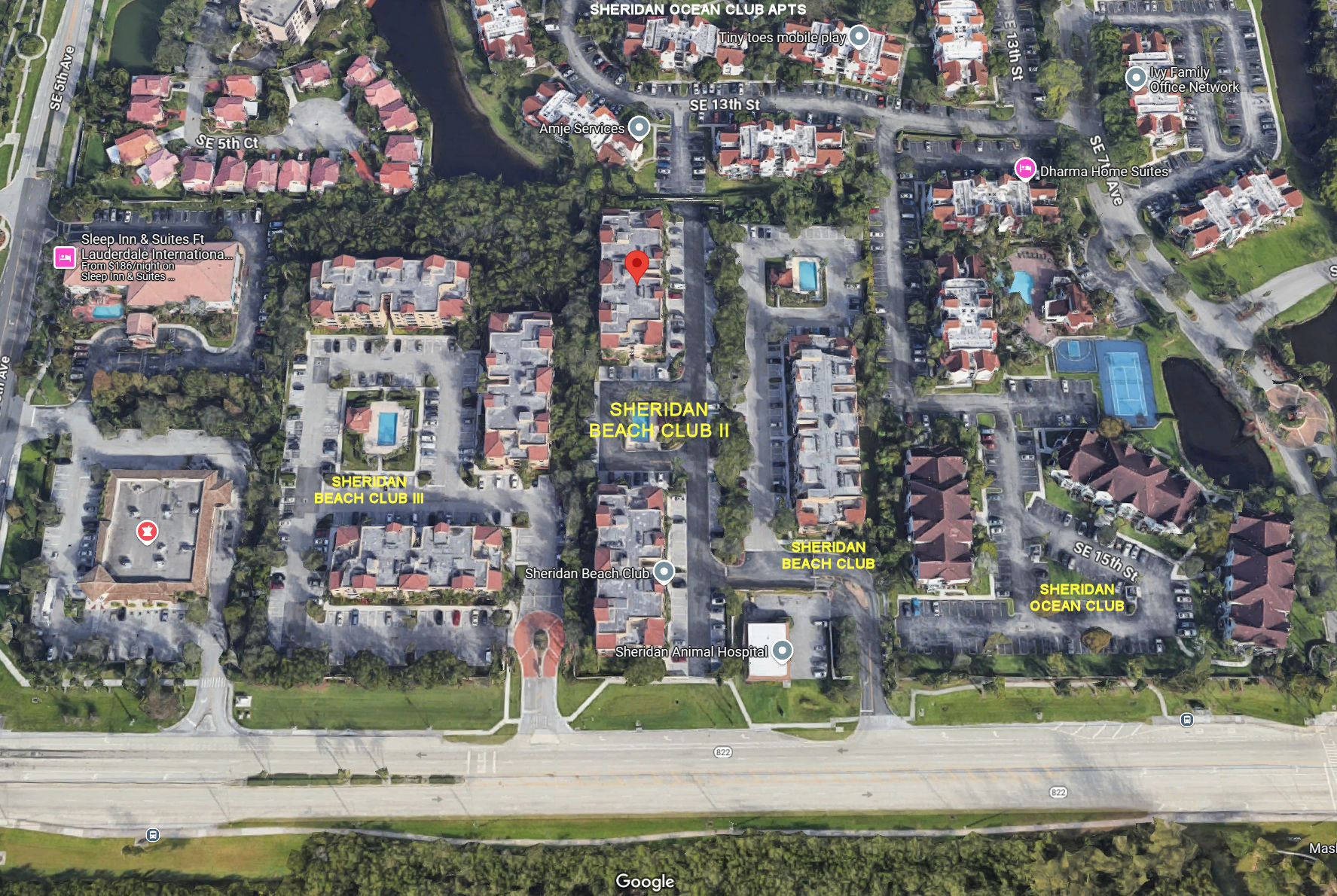 Aerial photo of Sheridan Beach Club 2 (609&619)