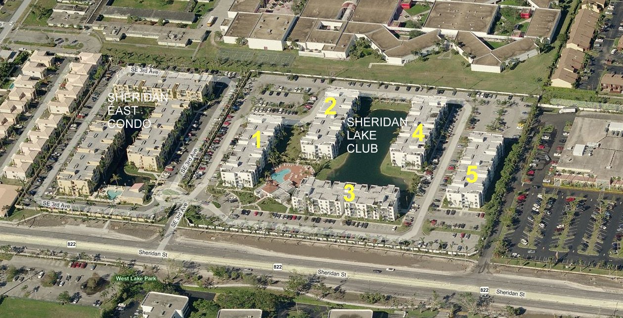 Aerial photo of Sheridan Beach Club 3 (509 519 529)