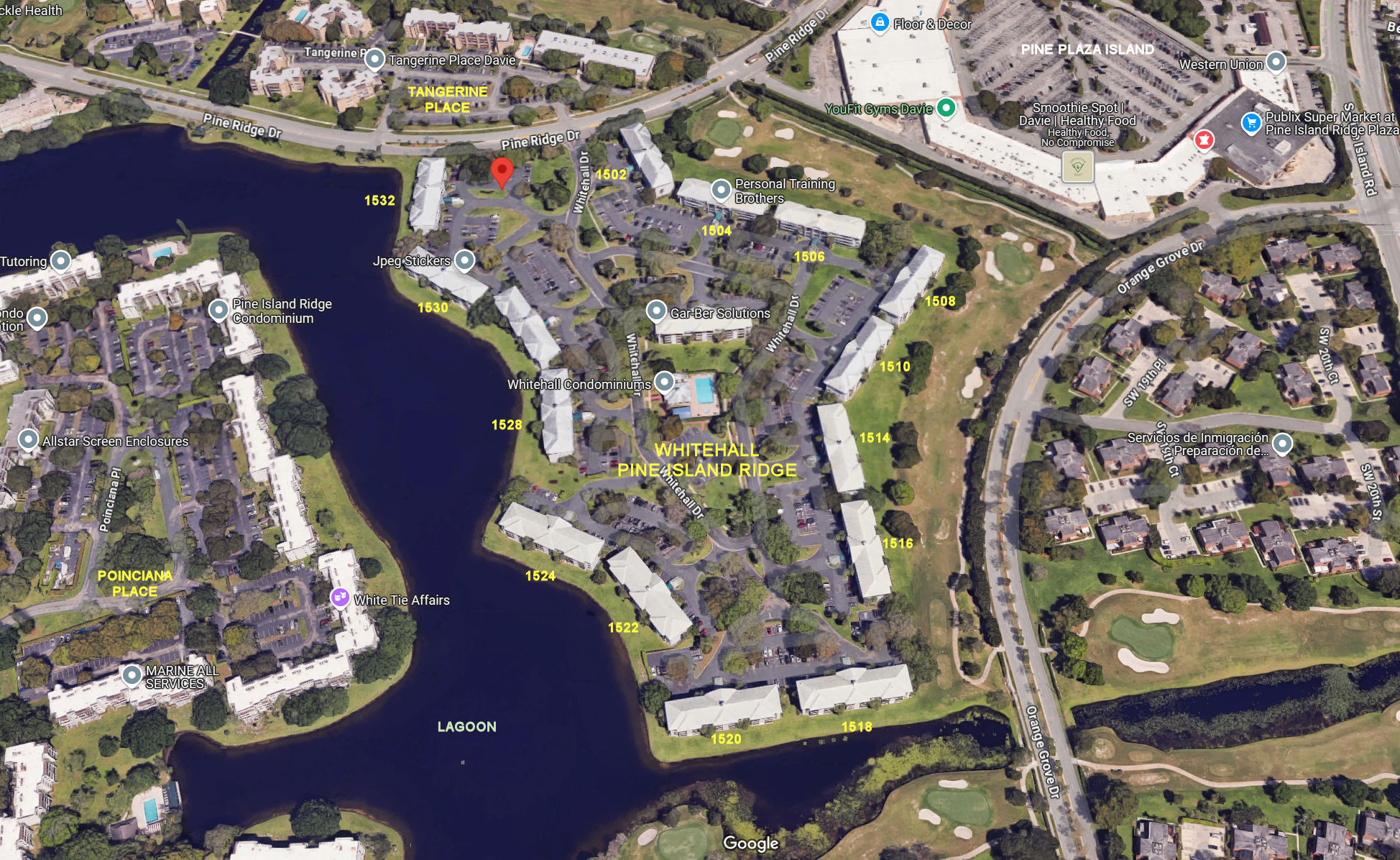 Aerial photo of Whitehall of Pine Island Ridge (1502-1532)