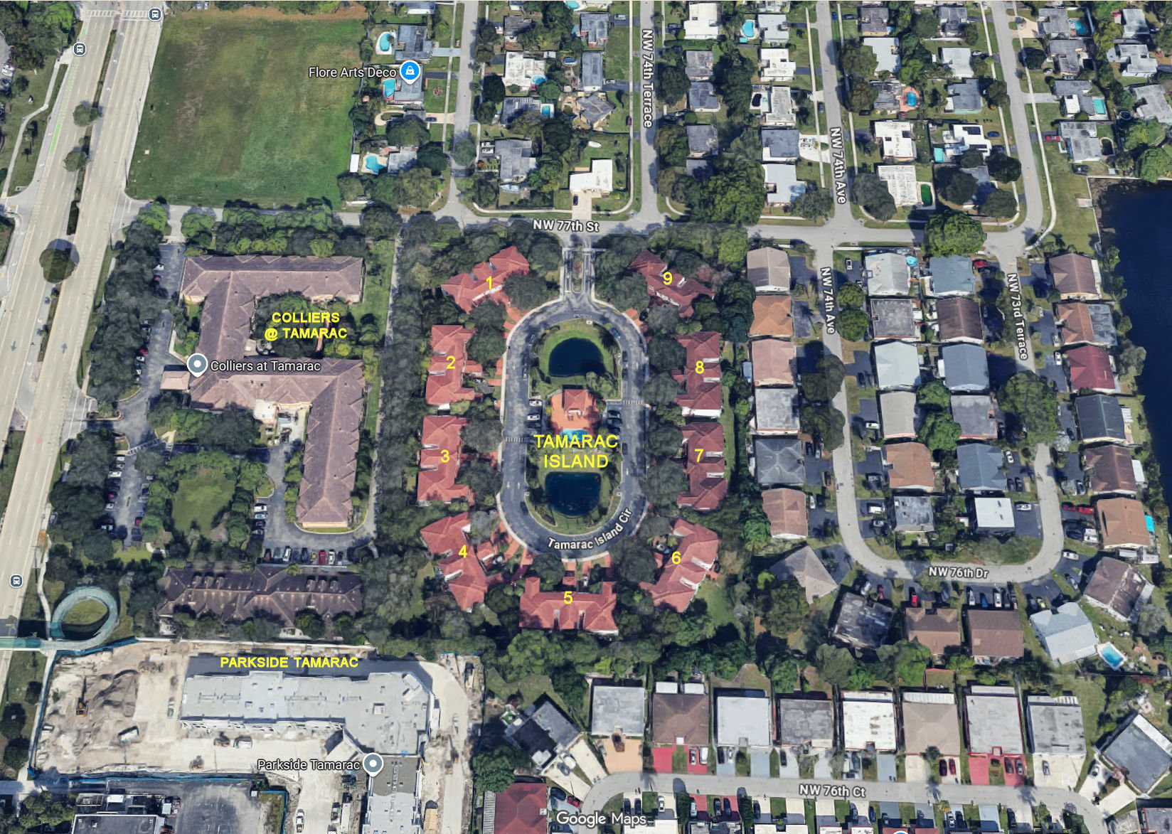 Aerial photo of Tamarac Island