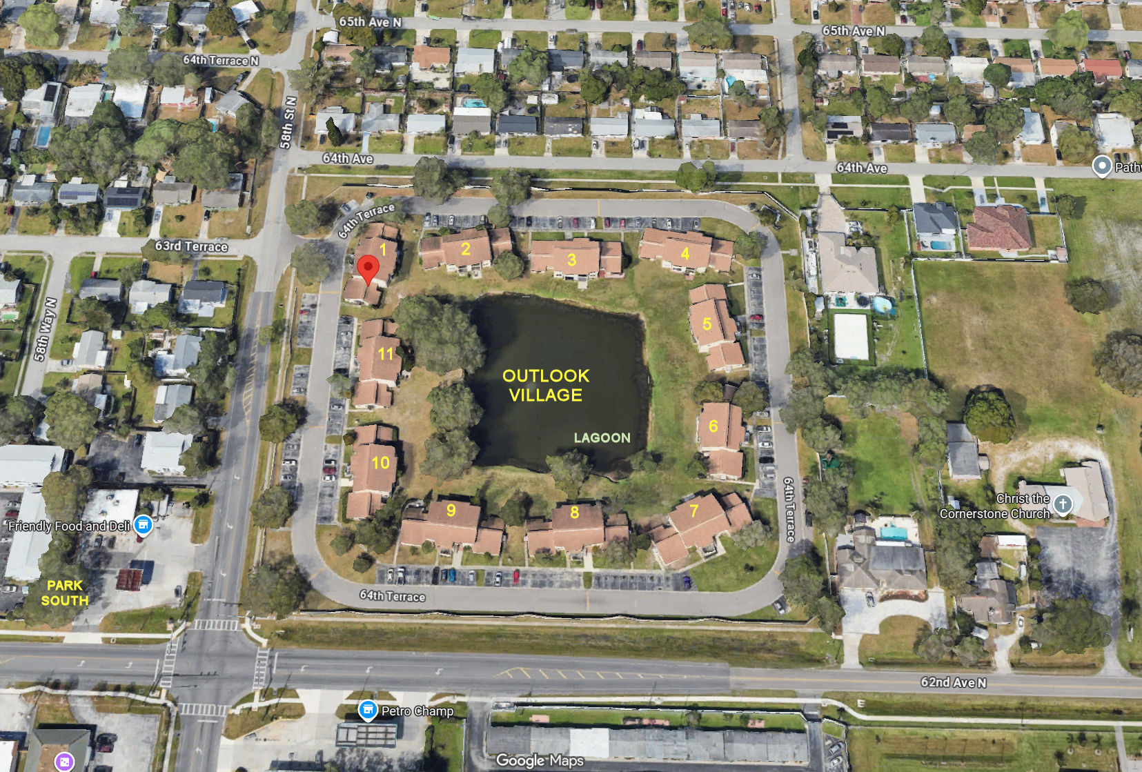 Aerial photo of Outlook Village