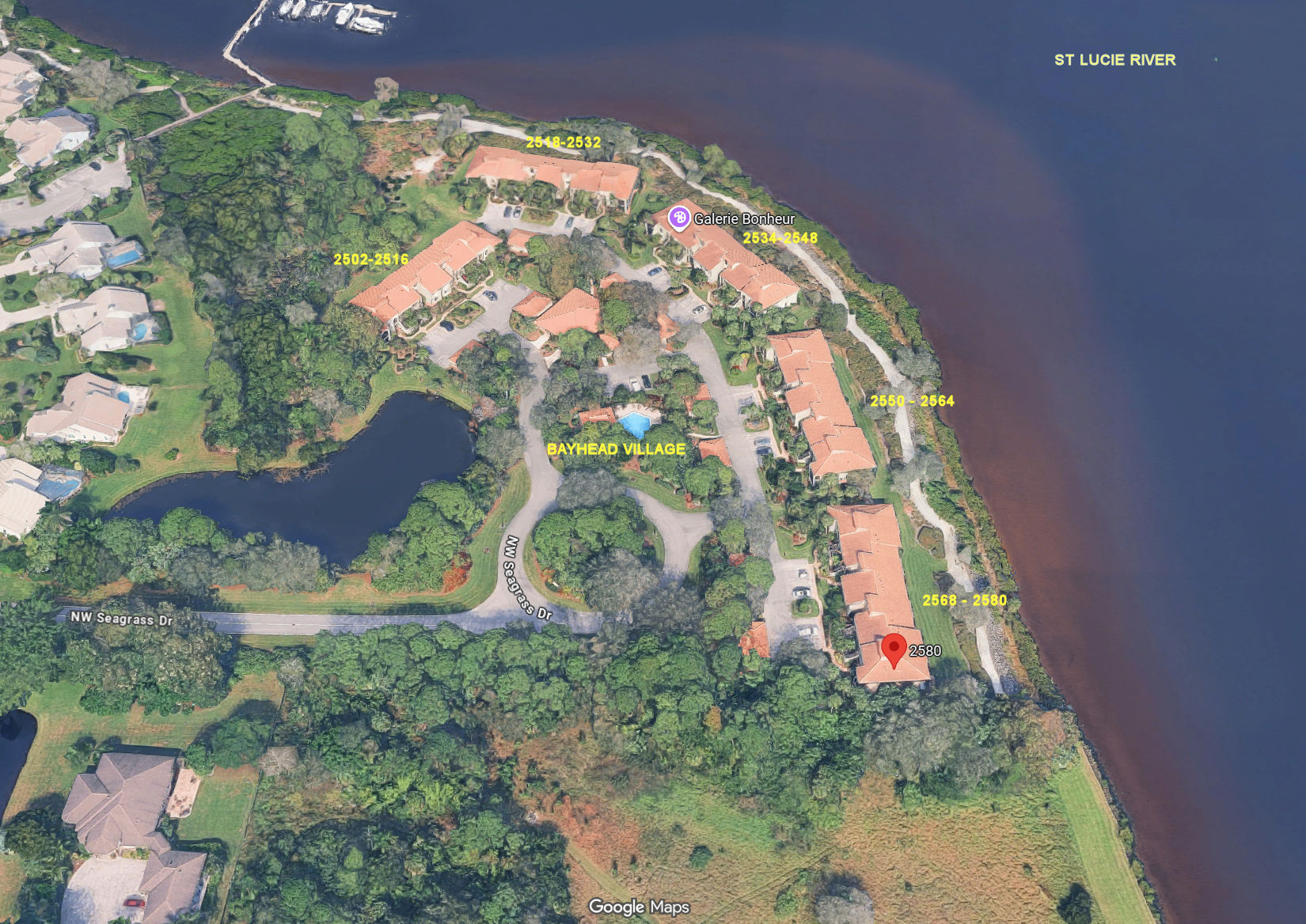 Aerial photo of Bayhead Village