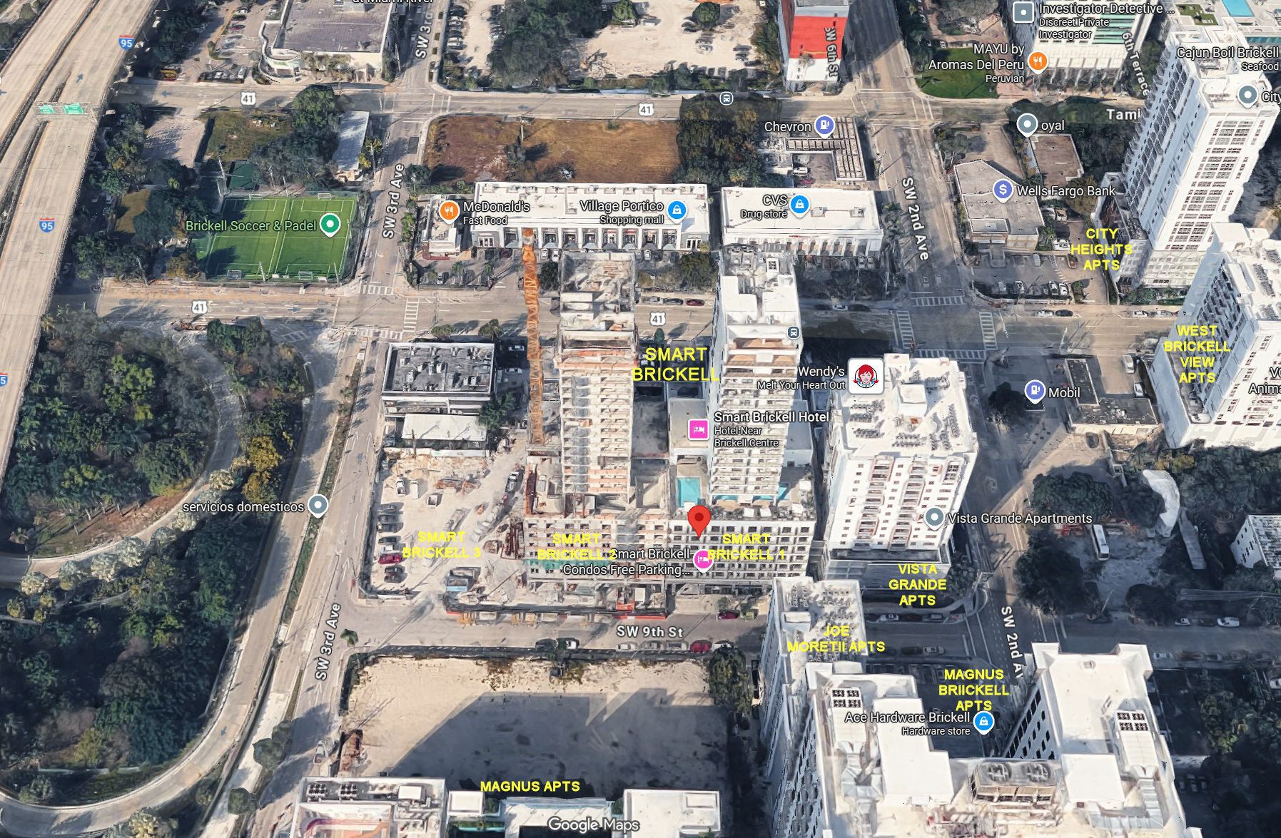 Aerial photo of Smart Brickell Tower 1