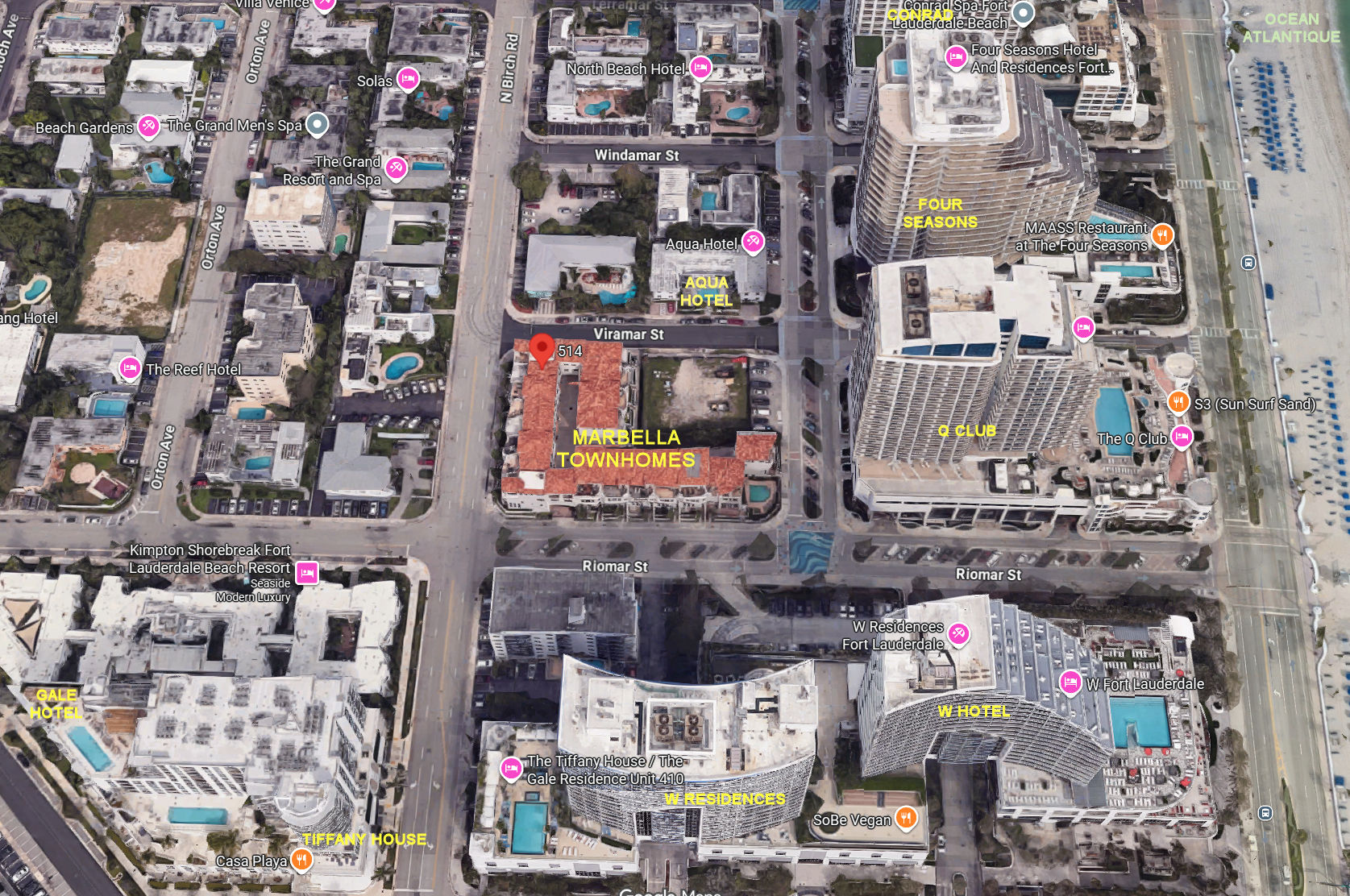 Aerial photo of Marbella Townhomes