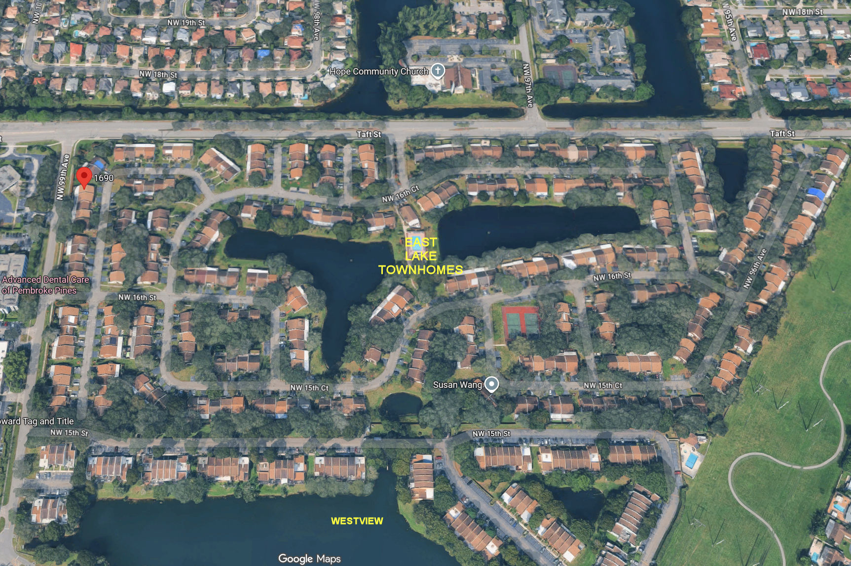 Aerial photo of East Lake Townhomes