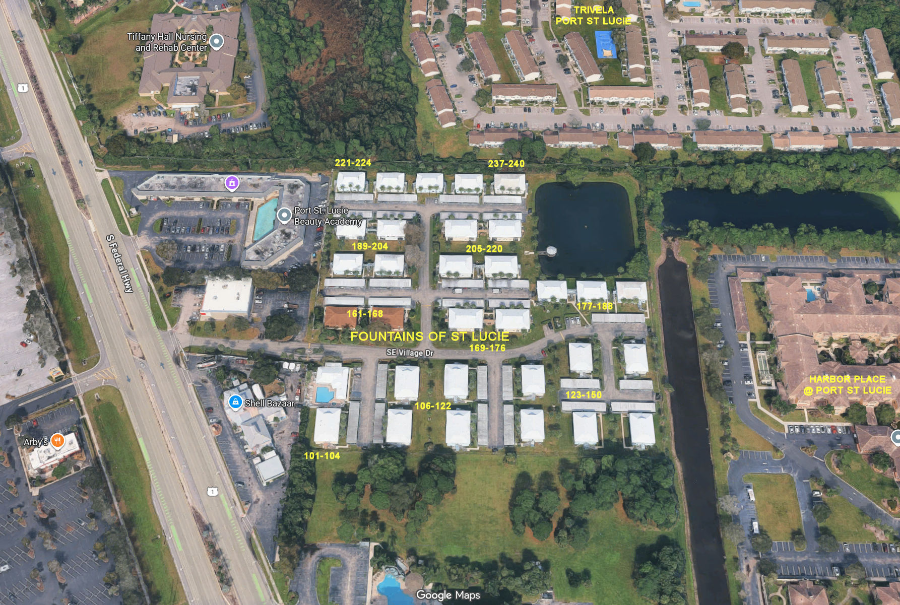 Aerial photo of Fountains of St Lucie