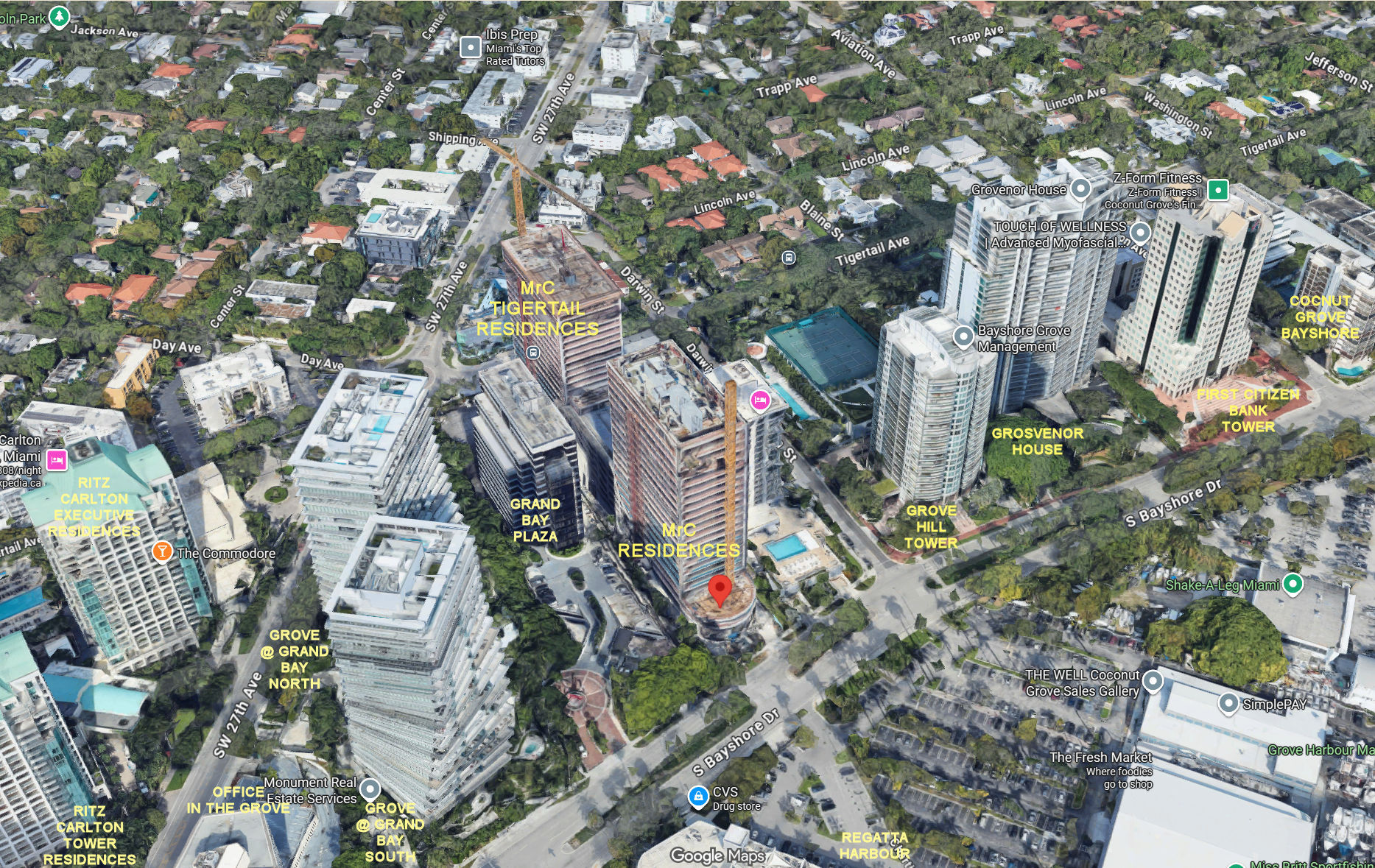 Aerial photo of Mr C Residences Bayshore