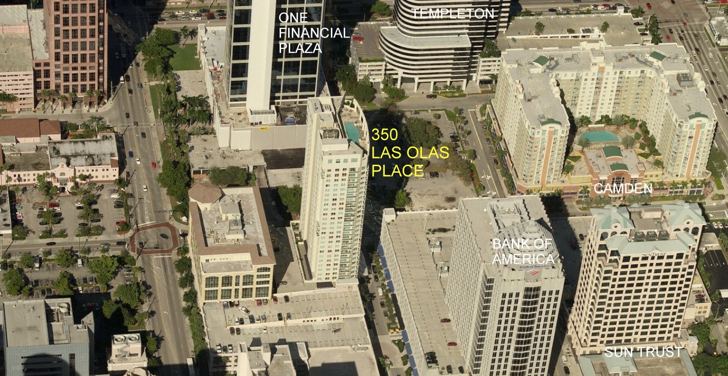 Aerial photo of 350 Las Olas