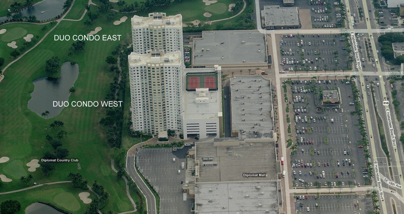 Aerial photo of Duo Condo West
