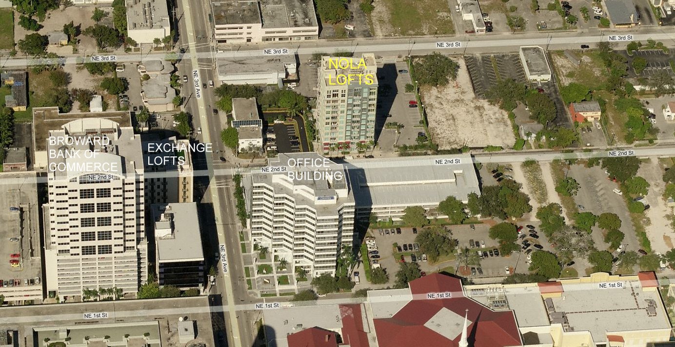 Aerial photo of Nola Lofts