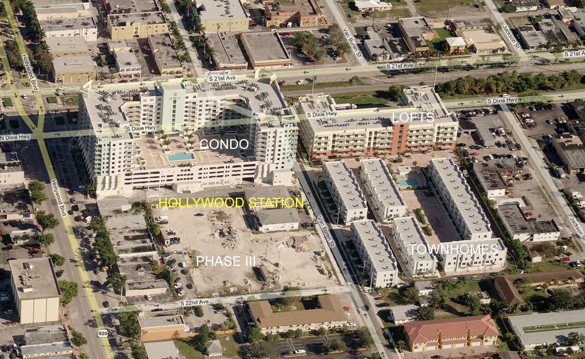 Aerial photo of Lofts at Hollywood Station