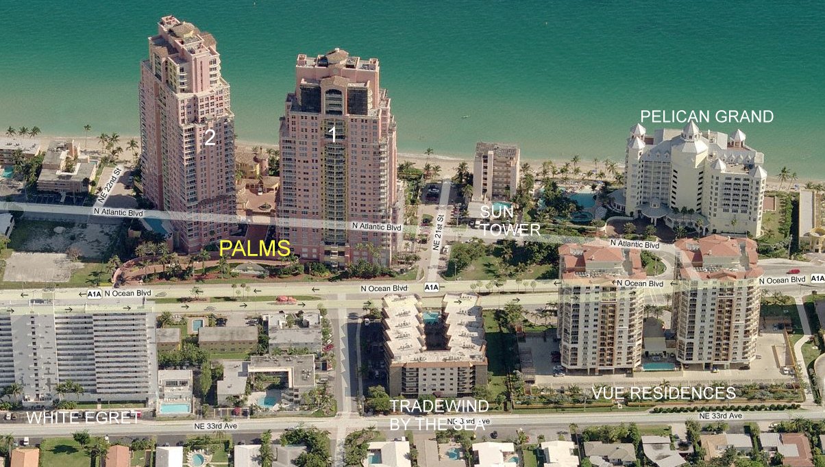 Aerial photo of Palms Towers 1