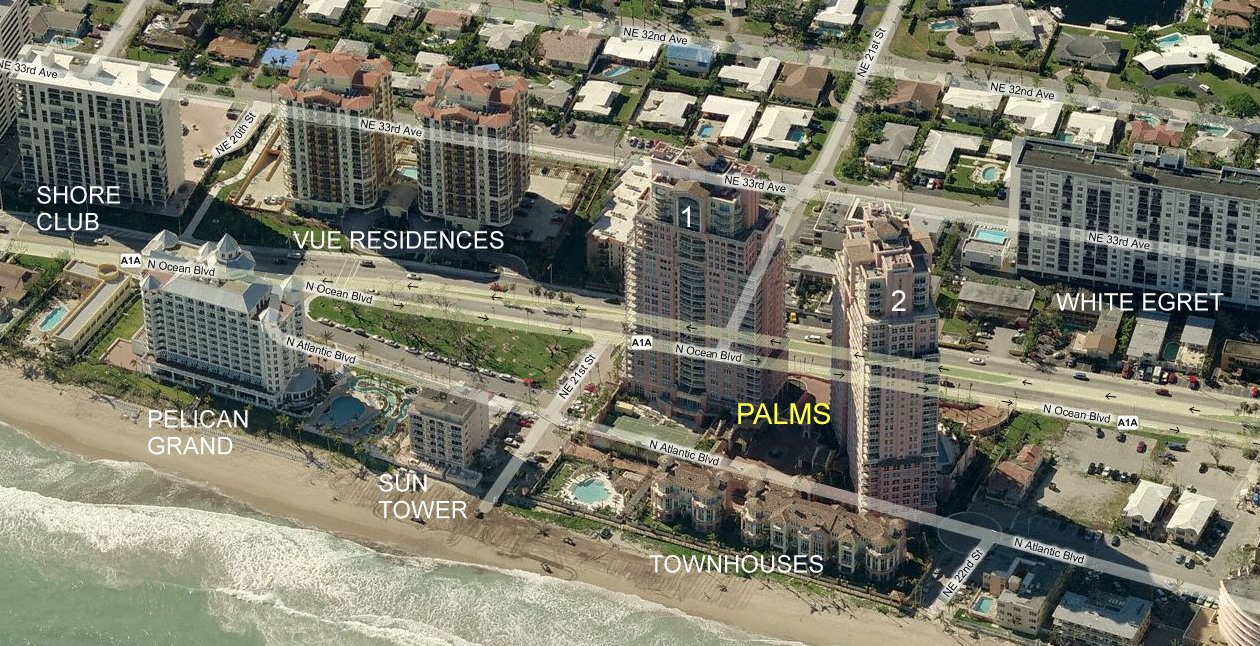 Aerial photo of Palms Towers 2
