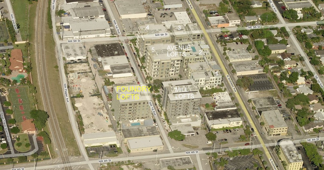 Aerial photo of Foundry Lofts
