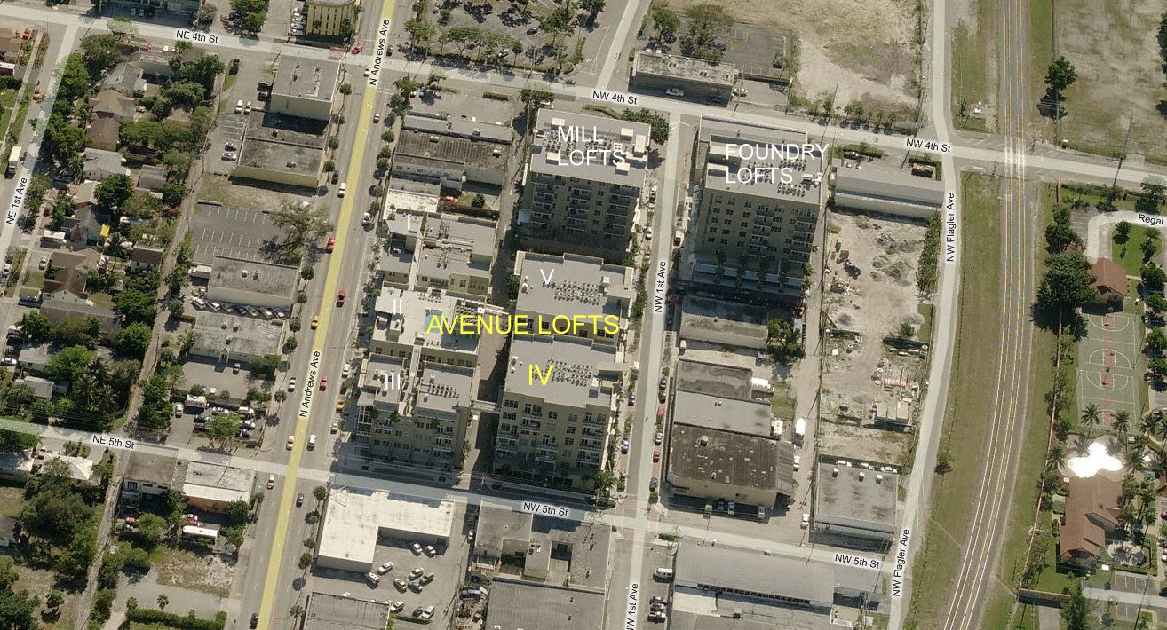 Aerial photo of Avenue Lofts IV