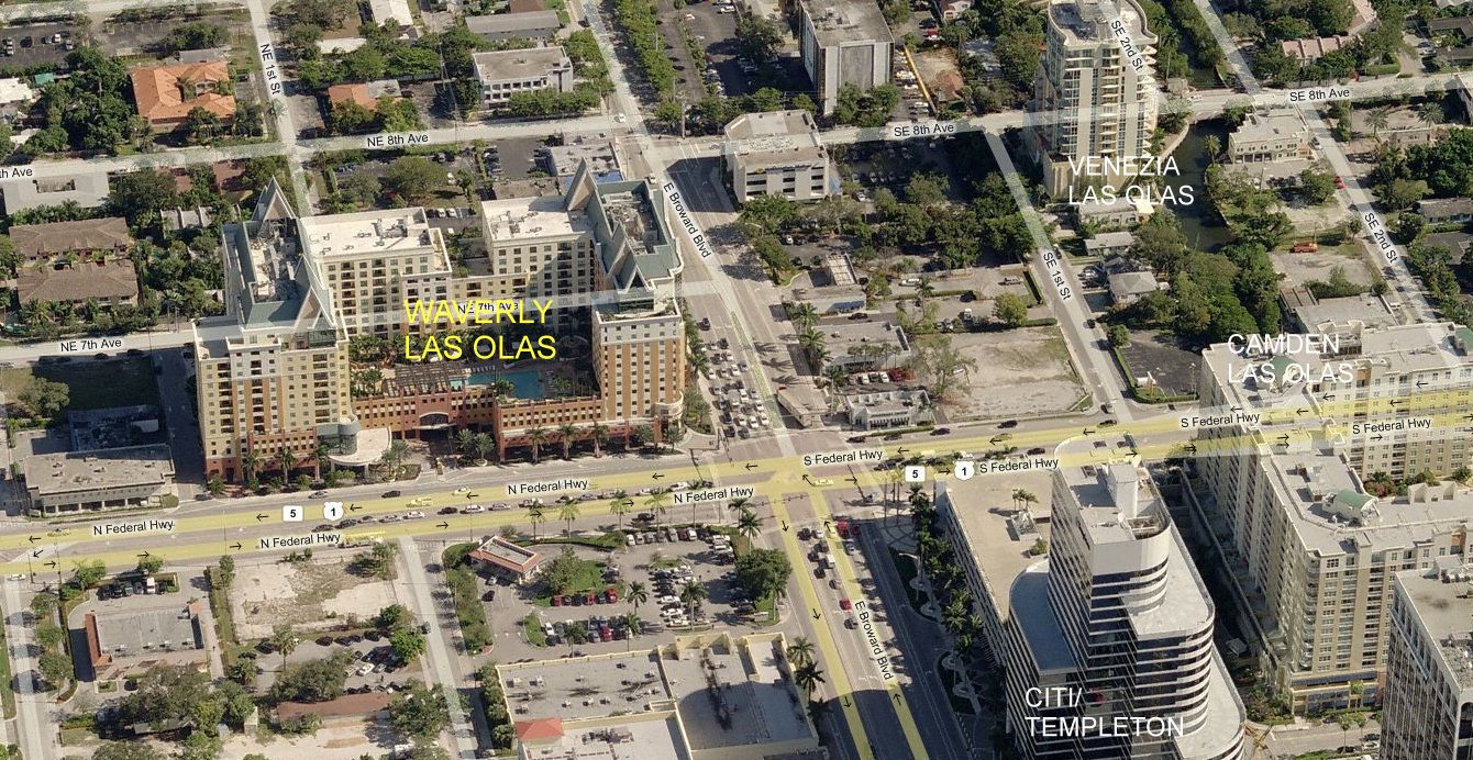 Aerial photo of Waverly Las Olas