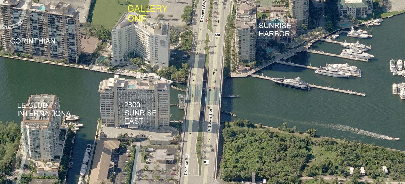 Aerial photo of Gallery One