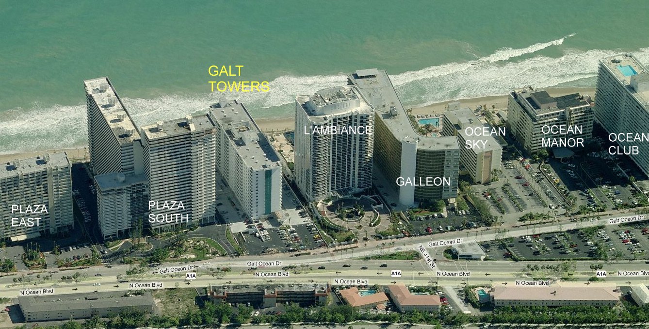 Aerial photo of Galt Towers